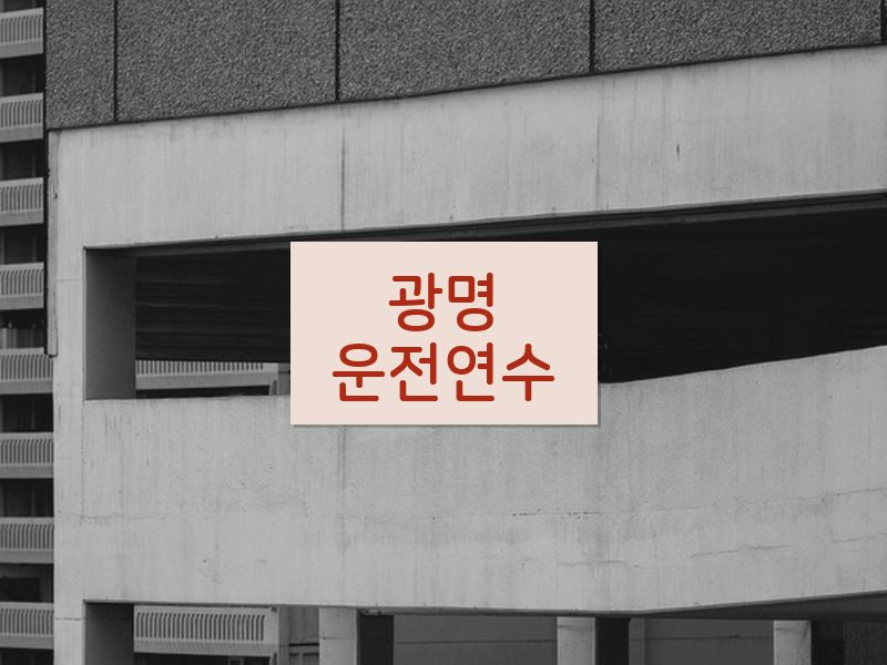 광명운전연수 후기