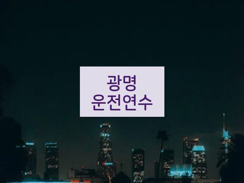 광명운전연수 후기