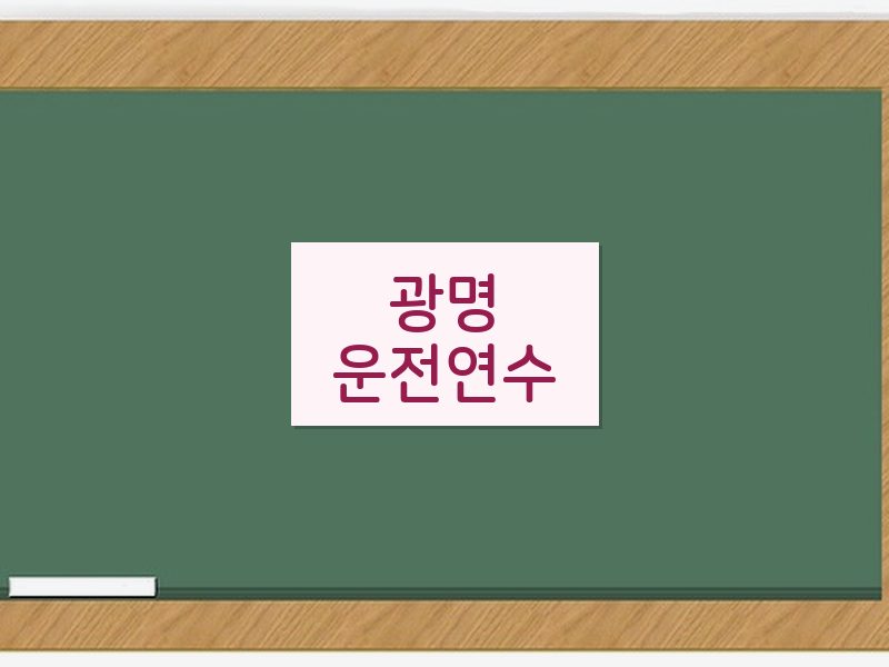 광명운전연수 후기