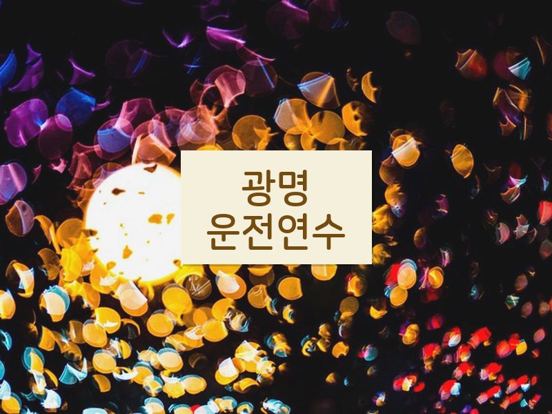 광명운전연수 후기