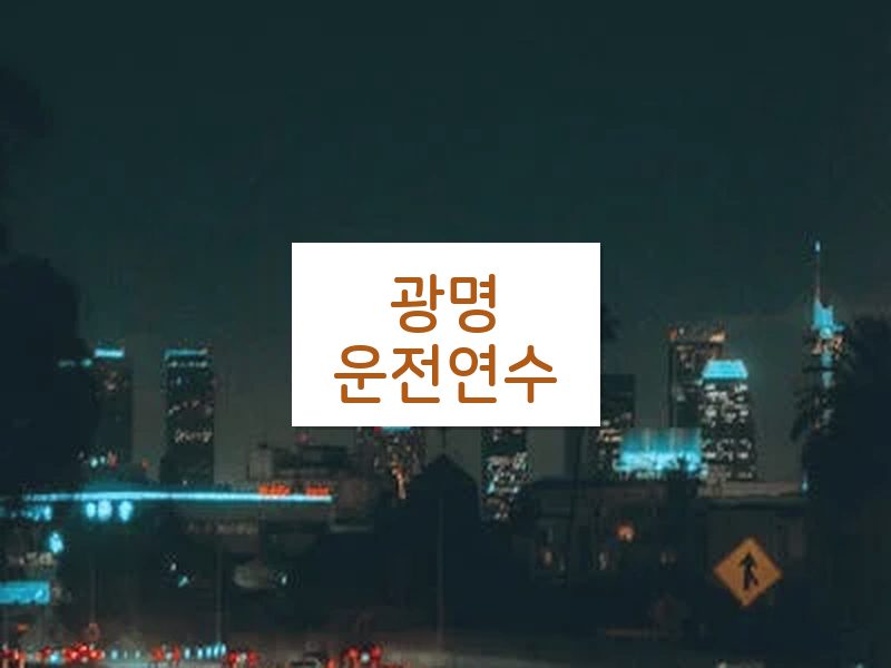 광명운전연수 후기