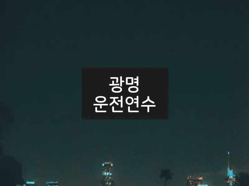 광명운전연수 후기
