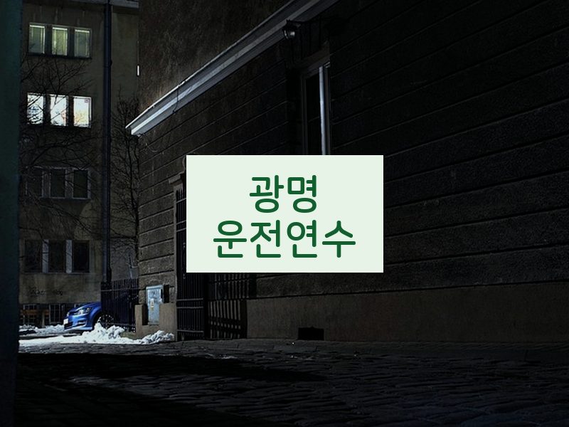 광명운전연수 후기